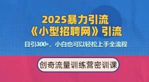 2025最新暴力引流方法,招聘平台一天引流300+,日变现多张,专业人士力荐|淘骐网赚资源库