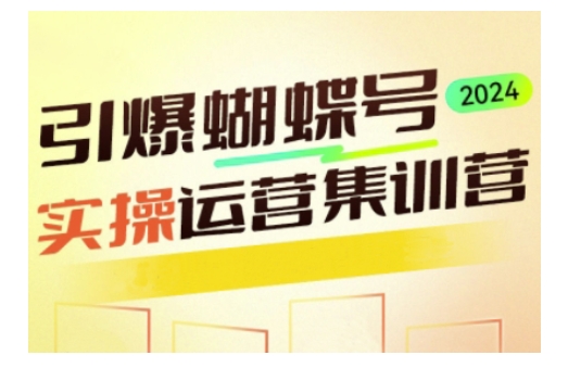 引爆蝴蝶号实操运营,助力你深度掌握蝴蝶号运营,实现高效实操,开启流量变现之路|淘骐网赚资源库