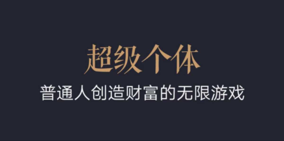 超级个体：2024-2025翻盘指南，普通人创造财富的无限游戏|淘骐网赚资源库