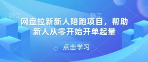 网盘拉新新人陪跑项目,帮助新人从零开始开单起量|淘骐网赚资源库