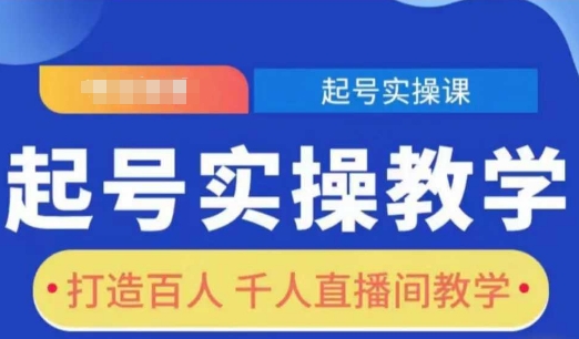 起号实操教学,打造百人千人直播间教学|淘骐网赚资源库