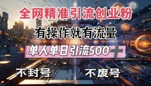全网独家引流创业粉,有操作就有流量,单人单日引流500+,不封号、不费号|淘骐网赚资源库