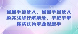 操盘手合伙人,操盘手合伙人的实战修行聚集地,手把手带你成长为专业操盘手|淘骐网赚资源库