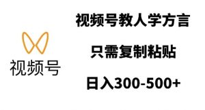 视频号教人学方言,只需复制粘贴,日入多张|淘骐网赚资源库