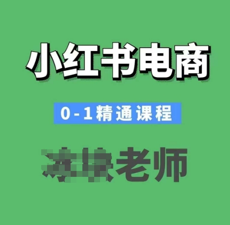 小红书电商0-1精通课程,小红书开店必学课程|淘骐网赚资源库