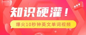 知识硬灌，1分钟教会你，利用AI制作爆火10秒钟记一个英文单词视频|淘骐网赚资源库