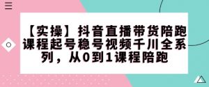 【实操】抖音直播带货陪跑课程起号稳号视频千川全系列,从0到1课程陪跑|淘骐网赚资源库
