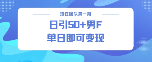 男粉引流新方法不违规，当日即可变现|淘骐网赚资源库