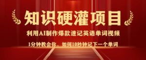 知识硬灌,10秒钟让你记住一个单词,3分钟一个视频,日入多张不是梦|淘骐网赚资源库