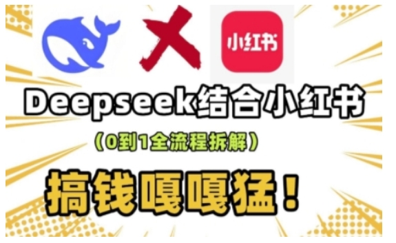 deepseek+小红书打造流量生产线实操课,0到1全流程拆解,搞钱嘎嘎猛|淘骐网赚资源库