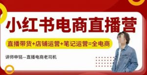 小红书电商直播训练营,直播带货+店铺运营+笔记运营|淘骐网赚资源库