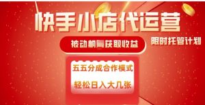 快手小店代运营,被动躺Z收益,收益五五分,单日稳定变现五张【揭秘】|淘骐网赚资源库