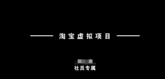淘宝虚拟项目，从理论到实操，新手也能快速上手|淘骐网赚资源库