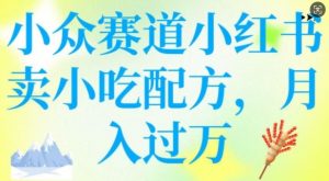 小众赛道小红书卖小吃配方,操作简单,月入过W|淘骐网赚资源库