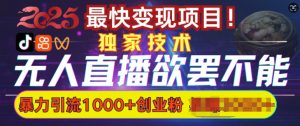 欲罢不能的无人直播引流，超暴力日引流1000+高质量精准创业粉|淘骐网赚资源库