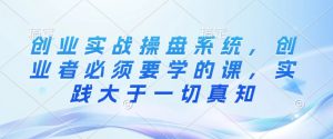 创业实战操盘系统,创业者必须要学的课,实践大于一切真知|淘骐网赚资源库