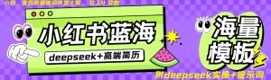 Deepseek+小红书简历蓝海赛道,24小时网盘自动发货,零成本,不限时间地点,日入四位数|淘骐网赚资源库