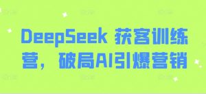 DeepSeek 获客训练营,破局AI引爆营销|淘骐网赚资源库