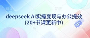 deepseek AI实操变现与办公提效(20+节课更新中)|淘骐网赚资源库