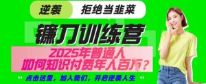【网创项目终点站-镰刀训练营超级IP合伙人】25年普通人如何通过“知识付费”年入百个-仅此一版【揭秘】|淘骐网赚资源库