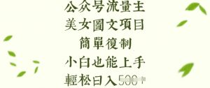 流量主长期收益项目,美女图片简单复制,小白也能上手,轻松日入5张|淘骐网赚资源库