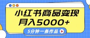 小红书字幕作品玩法,商单变现月入5k+,5分钟一条作品|淘骐网赚资源库