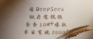 用DeepSeek做疗愈视频,条条10W+爆款,单日变现多张|淘骐网赚资源库