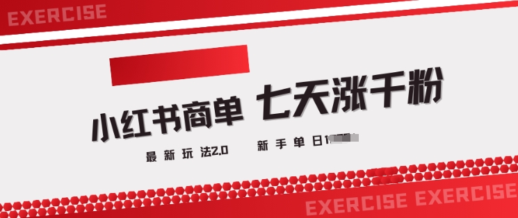 小红书商单2.0最新玩法,3天涨千粉单日变现多张|淘骐网赚资源库