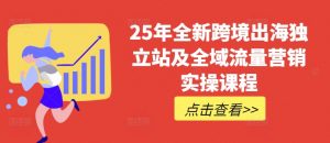 25年全新跨境出海独立站及全域流量营销实操课程，跨境电商独立站TIKTOK全域营销普货特货玩法大全|淘骐网赚资源库