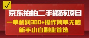 京东拍拍二手搬砖项目，一单纯利润3张，操作简单，小白兼职副业首选|淘骐网赚资源库
