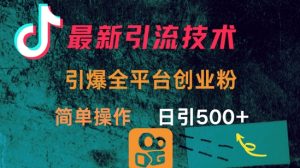 最新引流方法,引爆全平台的一个创业粉,简单操作日引300+|淘骐网赚资源库