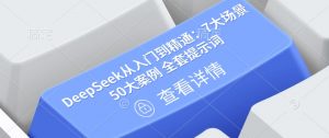 DeepSeek从入门到精通:7大场景 50大案例 全套提示词【文档】|淘骐网赚资源库