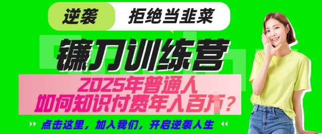 【网创项目终点站-镰刀训练营超级IP合伙人】25年普通人如何通过知识付费实现逆袭【揭秘】|淘骐网赚资源库