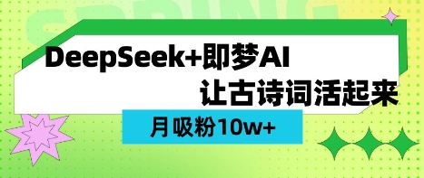 用DeepSeek做AI 古诗词视频,涨粉 10W+(保姆级教程)|淘骐网赚资源库
