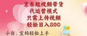 京东短视频带货,2025翻身项目,只需上传视频,单月稳定变现8k+【揭秘】|淘骐网赚资源库