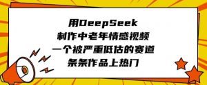 用DeepSeek制作中老年情感视频,一个被严重低估的赛道,条条作品上热门|淘骐网赚资源库