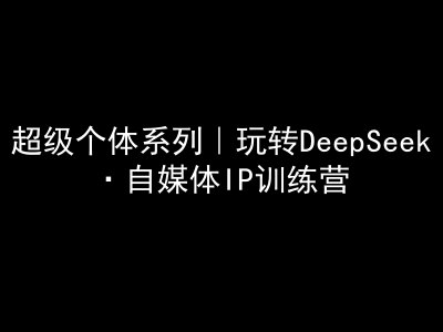 超级个体系列,玩转DeepSeek·自媒体IP训练营,deepseek教程|淘骐网赚资源库