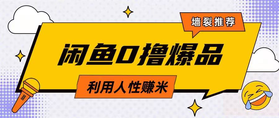 咸鱼0撸玩法利用人性售卖商品达到日挣2张的效果|淘骐网赚资源库