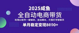 全网首发【闲鱼全自动电商带货】三年磨一剑，一朝露锋芒，单月稳定变现8k+【揭秘】|淘骐网赚资源库