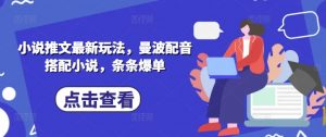 小说推文最新玩法，曼波配音搭配小说，条条爆单|淘骐网赚资源库