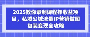 2025教你录制课程挣收益项目,私域公域流量IP营销做图包装变现全攻略|淘骐网赚资源库