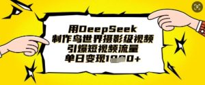 用DeepSeek制作鸟世界摄影级视频,引爆短视频流量,单日变现1k|淘骐网赚资源库