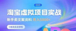 淘宝虚拟项目垂直玩法,新手卖文案资料,月入5k+|淘骐网赚资源库