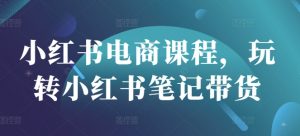 小红书电商课程,玩转小红书笔记带货|淘骐网赚资源库