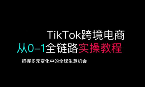 TikTok跨境电商从0-1全链路全方位实操教程,把握多元变化中的全球生意机会|淘骐网赚资源库