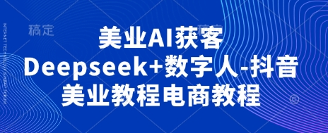 美业AI获客Deepseek+数字人-抖音美业教程电商教程|淘骐网赚资源库
