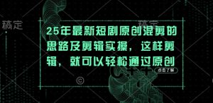 25年最新短剧原创混剪的思路及剪辑实操，这样剪辑，就可以轻松通过原创|淘骐网赚资源库