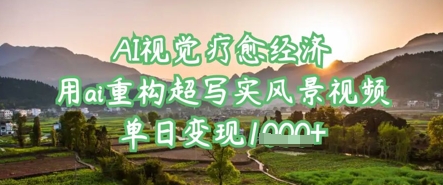 AI视觉疗愈经济:用ai重构超写实风景视频,单日变现多张|淘骐网赚资源库