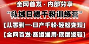 私域日进千粉训练营,全网首发,从0开始带你做好私域,适用于任何赛道,让日产千粉不再是梦|淘骐网赚资源库