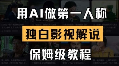 用AI做第一人称独白影视解说,手把手教学,保姆级教程|淘骐网赚资源库